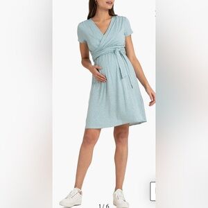 Seraphine Faux Wrap Maternity/Nursing Dress